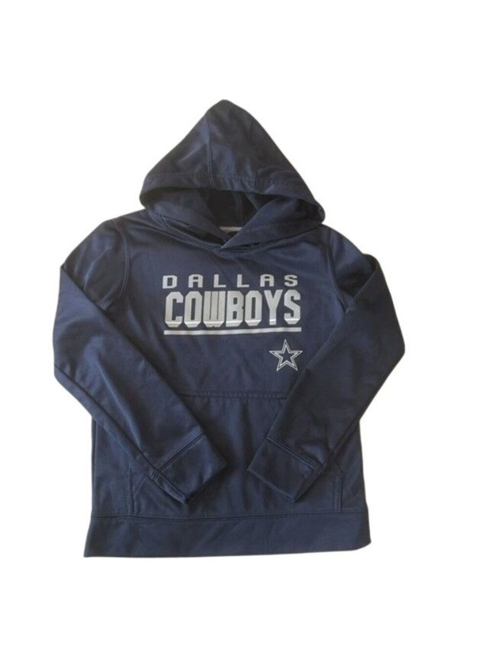 Dallas Cowboy Hoodie Fleece Lined M 8/10 Blue Silver Star New Era NFL Football